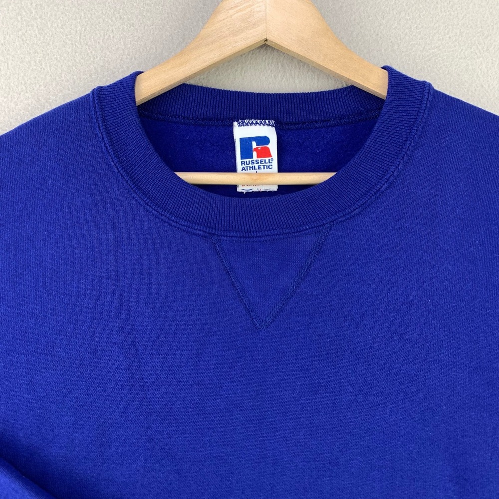Vintage Russell Athletic Crewneck Sweatshirt Mens Large Blue Gusset Pullover 90s